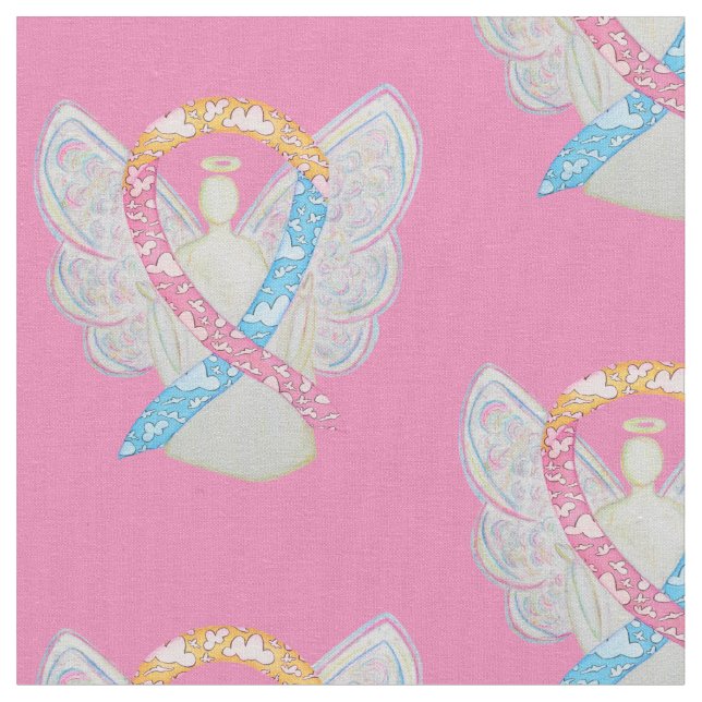 CDH Clouds Awareness Ribbon Angel Fabric Material (Close Up)