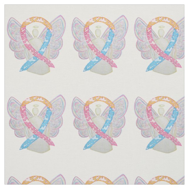CDH Clouds Awareness Ribbon Angel Fabric Material (Swatch)
