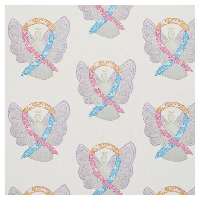 CDH Clouds Awareness Ribbon Angel Fabric Material (Swatch)