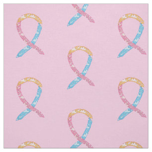 CDH Clouds Awareness Ribbon Fabric Custom Material