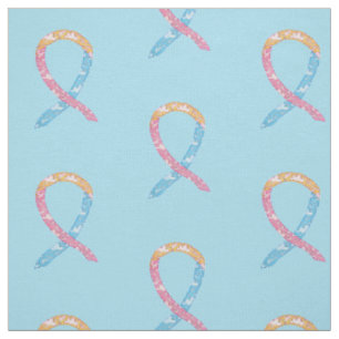 CDH Clouds Awareness Ribbon Fabric Custom Material