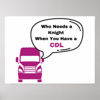 CDL Female Truck Driver Print