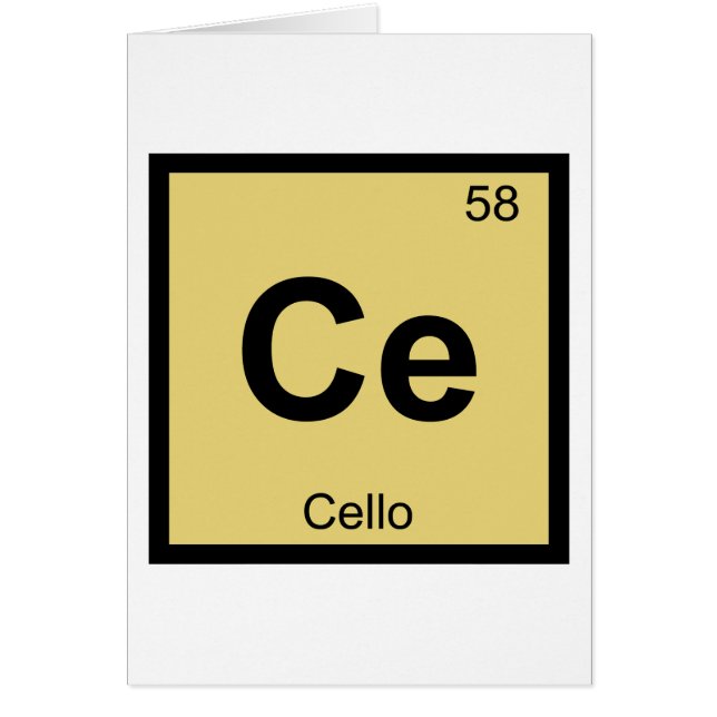Ce - Cello Music Chemistry Periodic Table Symbol (Front)