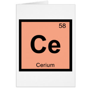 Ce - Cerium Chemistry Periodic Table Symbol