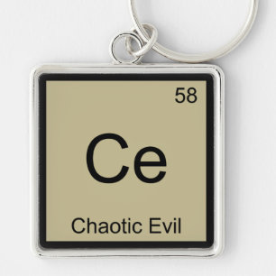 Ce - Chaotic Evil Chemistry Element Symbol T-Shirt Key Ring
