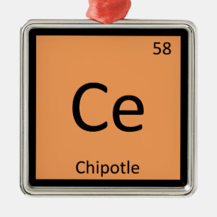 Ce - Chipotle Pepper Chemistry Periodic Table Metal Tree Decoration