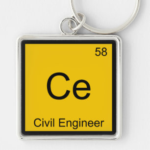 Ce - Civil Engineer Chemistry Element Symbol Tee Key Ring
