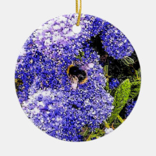 Ceanothus Flower Bee Ceramic Tree Decoration
