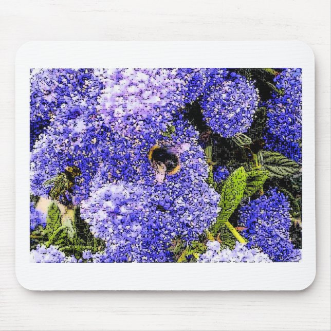 Ceanothus Flower Bee Mouse Mat (Front)
