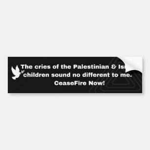 Cease Fire for Gaza Bumper Sticker