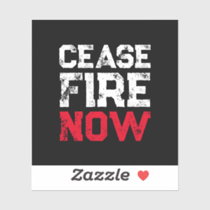 Cease Fire Now white red black grunge anti war
