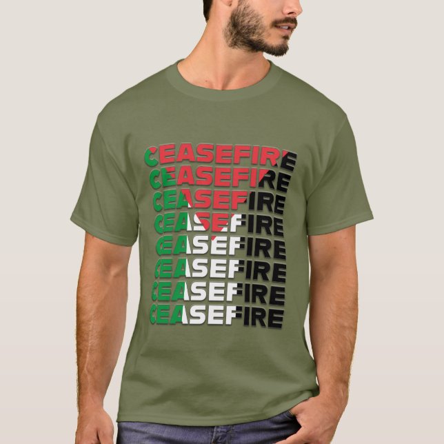 Cease Fire T-Shirt - Palestine Map Tee (Front)
