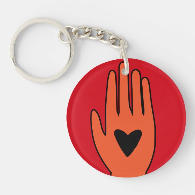 Ceasefire now hand Palestine graphic design  Key Ring (Front)