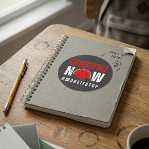 CEASEFIRE NOW watermelon Classic Round Sticker