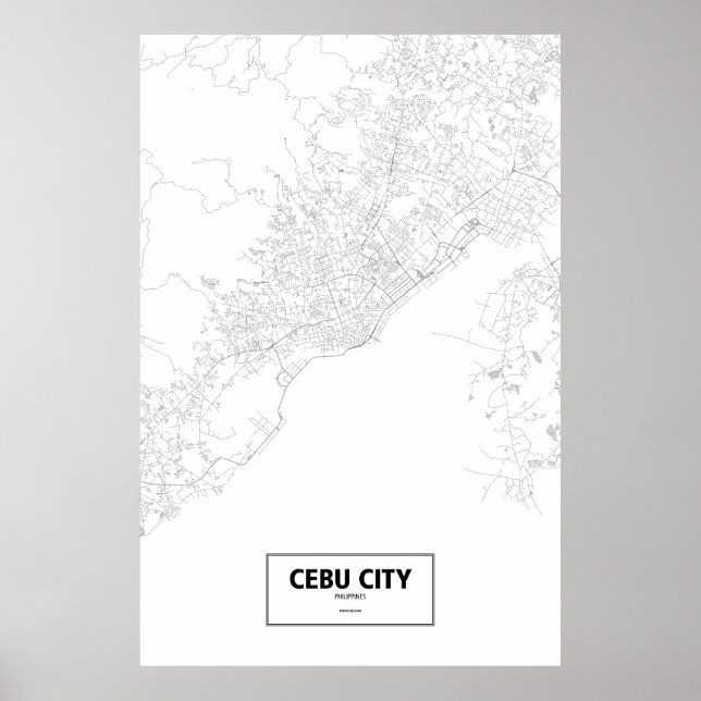 Cebu City, Philippines (black on white) Poster (Front)