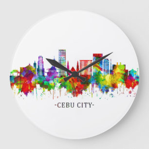 Cebu City Philippines Skyline Large Clock