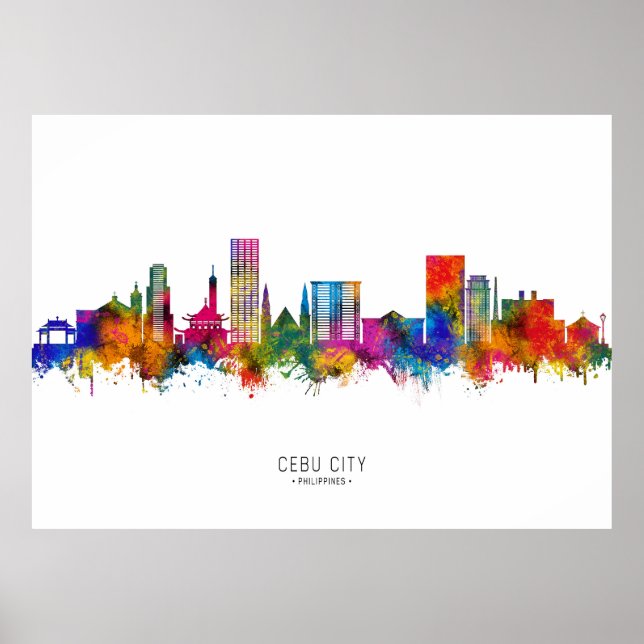 Cebu City Philippines Skyline Poster (Front)