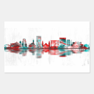 Cebu City Philippines Skyline Rectangular Sticker