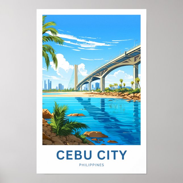 Cebu City Philippines Travel Print (Front)