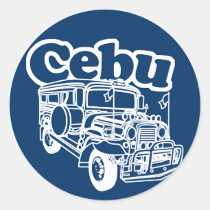 Cebu Jeepney Classic Round Sticker