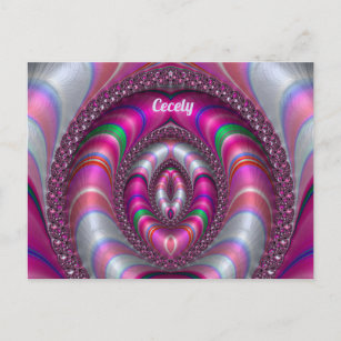 CECELY ~  PINK 3D Fractal Design ~ Postcard
