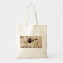 "Ceci n'est pas une pipe" inspired collage tote