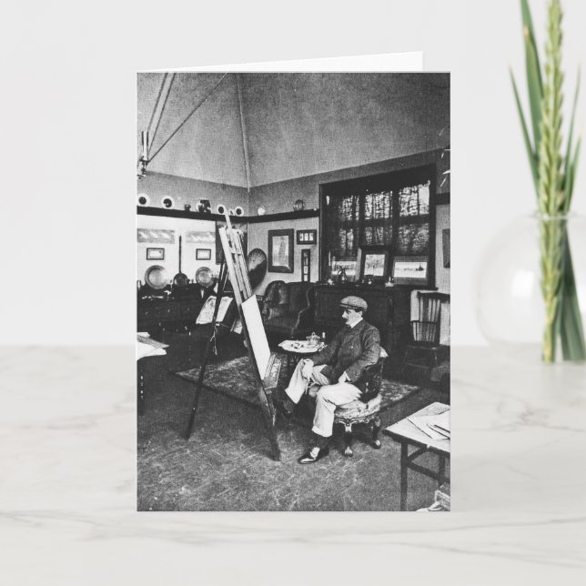 Cecil Aldin in his studio Card (Front)