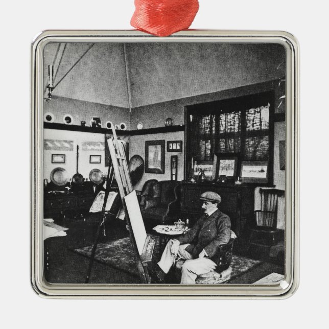 Cecil Aldin in his studio Metal Tree Decoration (Front)
