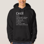 CECIL Definition Personalized Name Funny Birthday  Hoodie<br><div class="desc">CECIL Definition Personalized Name Funny Birthday Gift Idea</div>