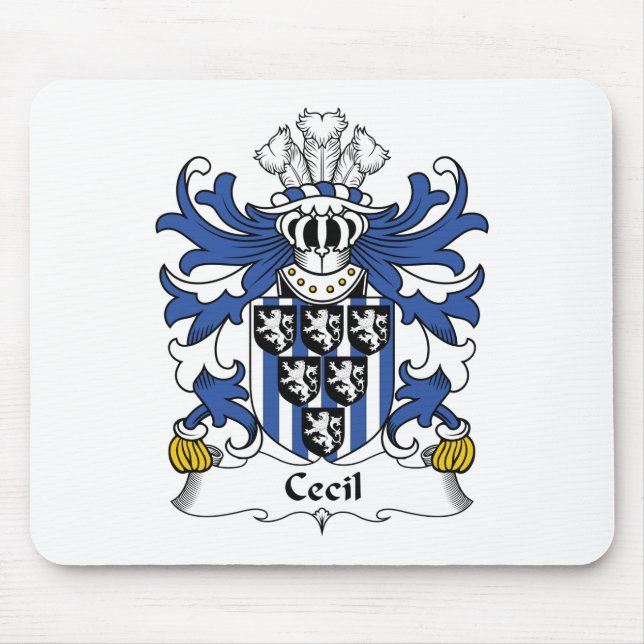 Cecil Family Crest Mouse Mat (Front)