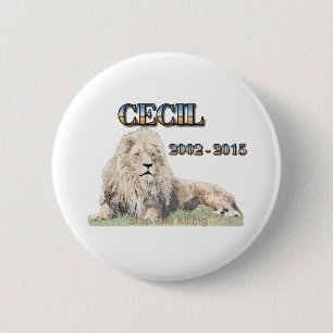 Cecil The Lion 6 Cm Round Badge