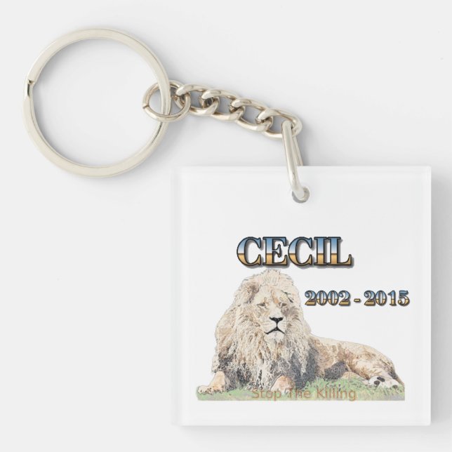 Cecil The Lion Key Ring (Front)