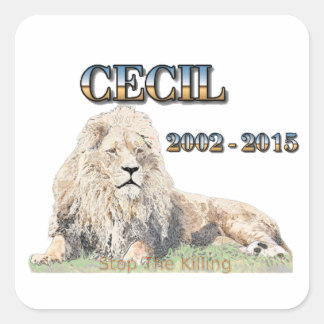 Cecil The Lion Square Sticker