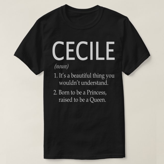 Cecile Name Gift T-Shirt (Design Front)