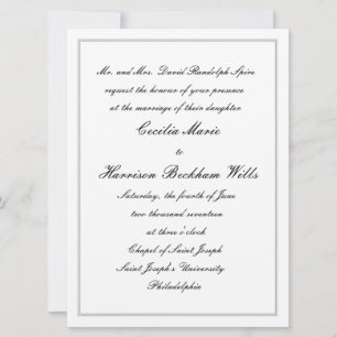 Cecilia: Traditional Wedding Invitation (black)