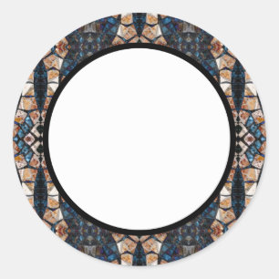 Cecina Mosaic Floor Symmetry Classic Round Sticker