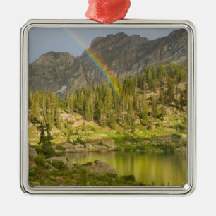 Cecret Lake with rainbow over Devil's Castle, Metal Tree Decoration
