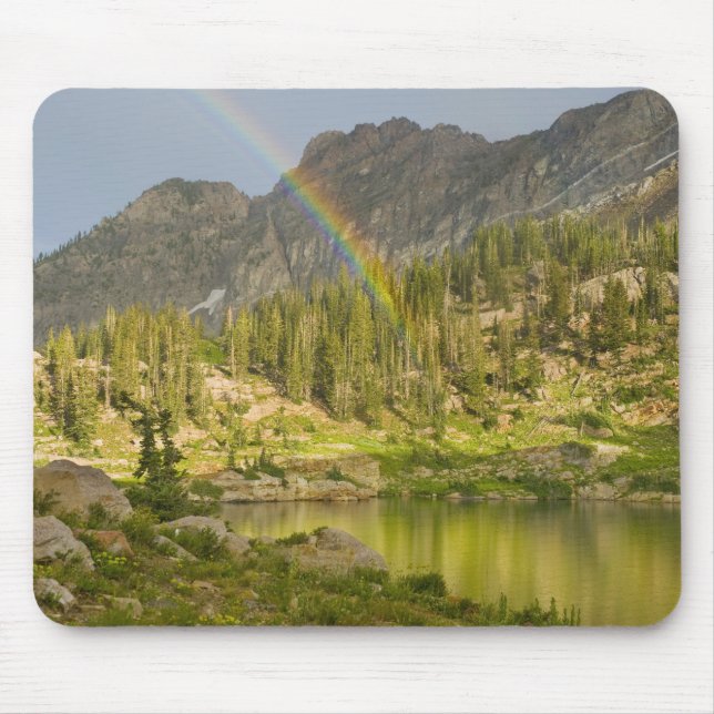 Cecret Lake with rainbow over Devil's Castle, Mouse Mat (Front)