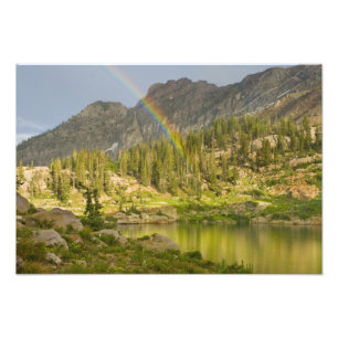Cecret Lake with rainbow over Devil's Castle, Photo Print