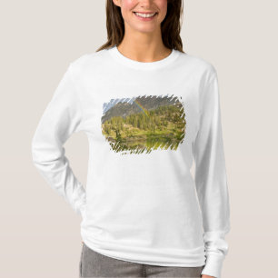 Cecret Lake with rainbow over Devil's Castle, T-Shirt