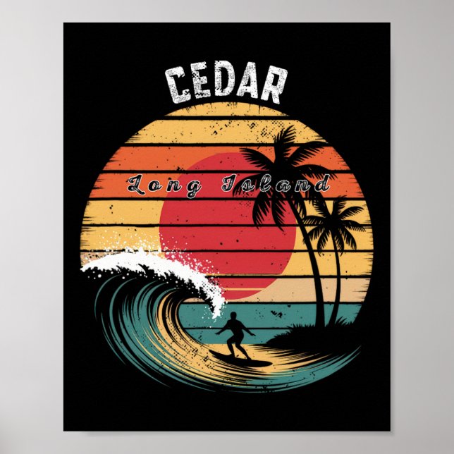 Cedar Beach Long Island Beach Surfing  Poster (Front)