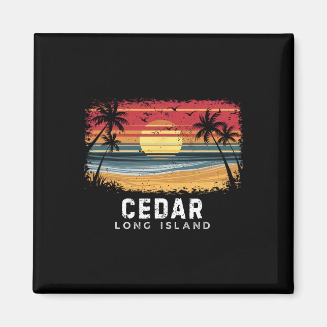 Cedar Beach Long Island Surfboard Beach  Magnet (Front)