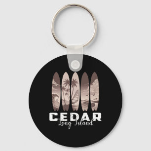 Cedar Beach Long Island Surfboard Men Women Surfin Key Ring
