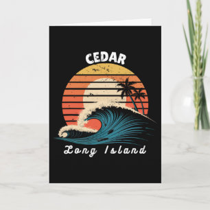 Cedar Beach Long Island Women Men Surfboarding Card