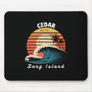 Cedar Beach Long Island Women Men Surfboarding Mouse Mat