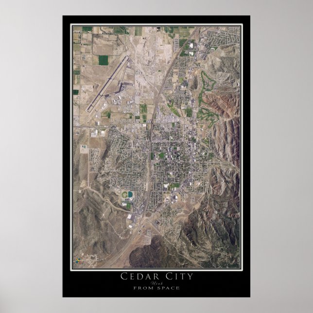 Cedar City Utah Satellite Poster Map (Front)
