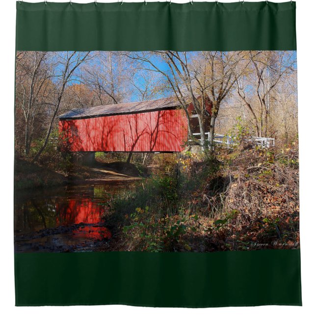 Cedar Creek Covered Bridge, Missouri Shower Curtain (Front)
