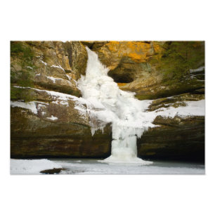 Cedar Falls in winter, Hocking Hills, Ohio Photo Print