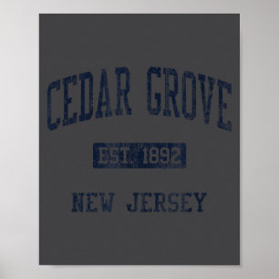 Cedar Grove Nj Jn4 Vintage Athletic Blue Design  Poster