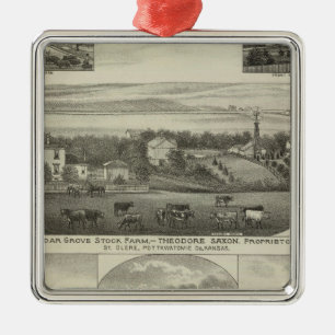 Cedar Grove Stock Farm and Roberts Ranch, Kansas Metal Tree Decoration